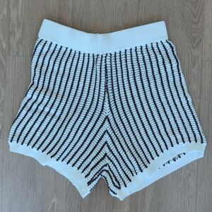 DISSH Brown and White High Waist Women Shorts